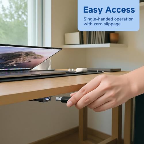Under Desk USB Extension Cable Holder, Compact Acrylic Bracket