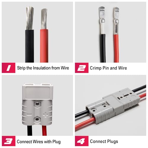 Spurtar 175A Battery Quick Connect/Disconnect, 2 Pack, 1/0 AWG, Gray - color: Gray, size: 175A(2 Pack)