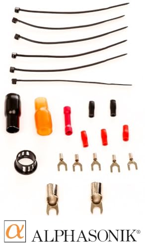 Alphasonik AAK4G Premium 4-Gauge Complete Car Amplifier Installation Kit Hyper-Flex Power, Ground, Speaker Wire RCA Cable - Exceeds AWG (American Wire Gauge) Standard Element Certified Amp Install Kit - size: 4-Gauge Amp Kit