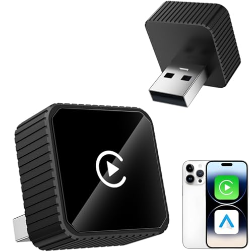 2026 Wireless CarPlay & Android Auto Adapter for iPhone & Android, 2-in-1 Mini Metal Dongle, Plug & Play Auto-Connect, Zero Latency Wireless Car Adapter for OEM Wired Radios (Black) - color: Black