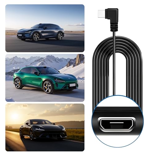 Dash Cam Hardwire Kit,USB-C Hardwire Kit for Dash Camera with 12–24V Input, 24H Parking Mode & Low-Voltage Protection 3.5M,