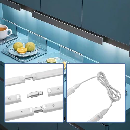 LED Cabinet Light Bars Motion Sensor Dimmable Lights Kitchen Closet Shelf - color: White