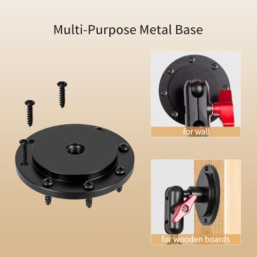 Wall Mounted Phone Holder Magic Arm 360° Rotation Adjustable Metal Base Screw in Wall Sturdy for Kitchen Bedroom Home 32 Inch ABS Phone Clip - size: Metal base + 32in magic arm + phone clip