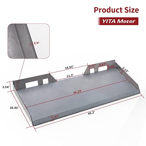 YITAMOTOR 1/4" Skid Steer Mount Plate Attachment for Kubota, Bobcat Tractor - size: 1/4 Inch