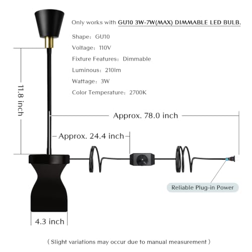 Solfres Patented Innovative Design Headboard Reading Light. No Drilling Golden Book Light for Bedtime Reading. Dimmable LED Book Reading Lamp with Bulb. Movable & Flexible, Black and Golden - color: Black and Golden, size: M