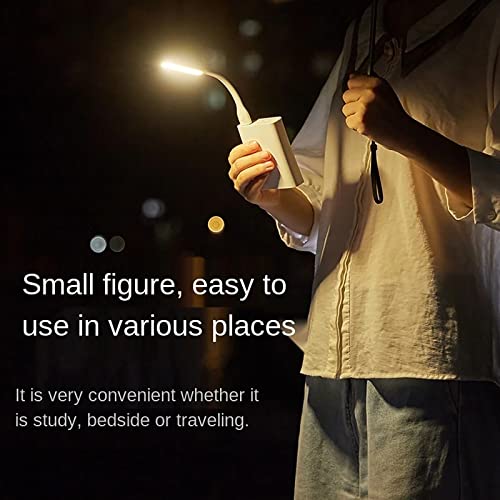 Mini Flexible Light, Portable USB Led Reading Night Lamp for PC Laptop Computer Notebook Power Bank - 2 Pack (White) - color: White