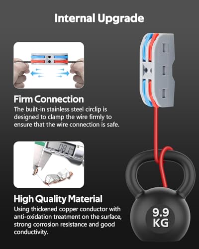 ALITOVE Lever Wire Connectors Push-in 10pcs Quick Connect Wire Splice Connectors Compact Inline Terminals for Electrical Wire Splicing Project, 28-12 AWG, 2 in 2 Out - size: 10PCS, style: 2 in 2 out