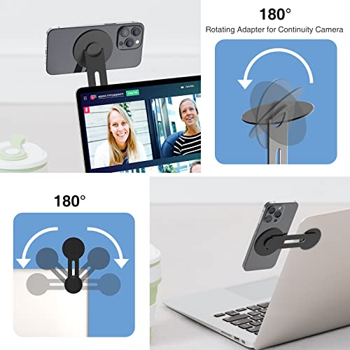 Magnetic Laptop Phone Holder Mount for MagSafe iPhone 18/17/16/15/14/13 - color: Black