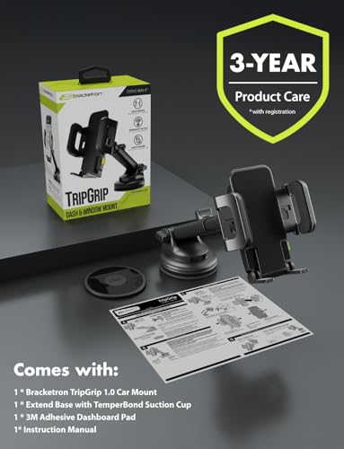 Bracketron TripGrip Car Phone Holder, Dash & Window, 360° Adjustable Arm - style: Dash & Window Mount 1.0