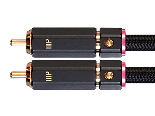 Monoprice Male RCA Two Channel Stereo Audio Cable - 25 Feet - Black, Gold Plated Connectors, Double Shielded with Copper Braiding - Onix Series - size: 25 Feet, style: 2x RCA to 2x RCA