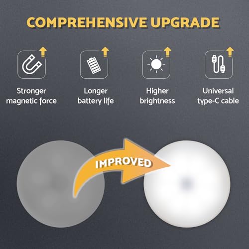 DAZZY DOT Rechargeable Puck Lights 2-Pack, Magnetic Tap Light, Cool White - color: Cool White