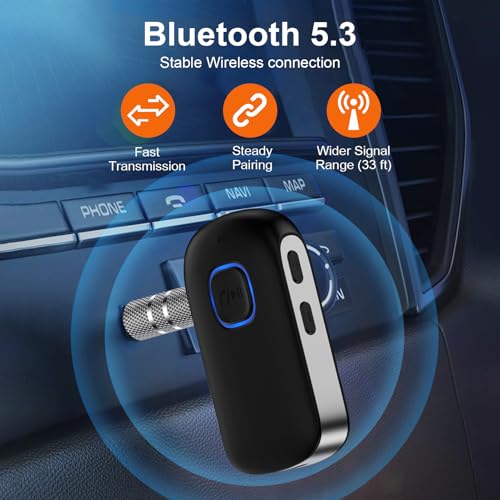 Car Bluetooth Receiver 3.5mm AUX for iPhone 17e 17 Pro Max/16 Plus Pro 15
