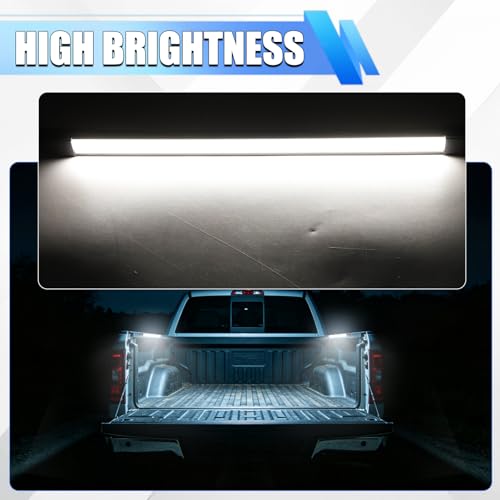LED Truck Bed Lights with On/Off Switch & Extension Wiring Kit, Waterproof 6000K White 132 LEDs Cargo Pickup Truck Bed Lighting Strip for Truck Pickup SUV Cargo Van RV Boat, 2 PCS