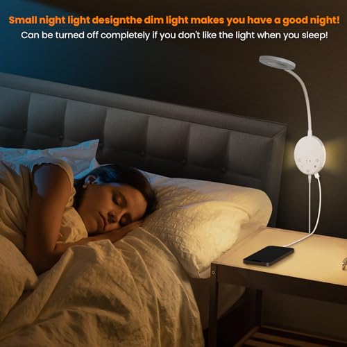 Wall Mounted Reading Light,Headboard Reading Lamp with 5 Color Temperature &5 Dimming,360°Flexible Gooseneck,USB Output, Night Light&Timer Function- Perfect for Reading in Bed (White 2 PCS) - color: White 2 PCS