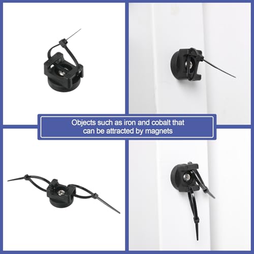 Yookeer 60 Pcs Magnetic Zip Tie Mount with Nylon Cable Ties, 22 mm