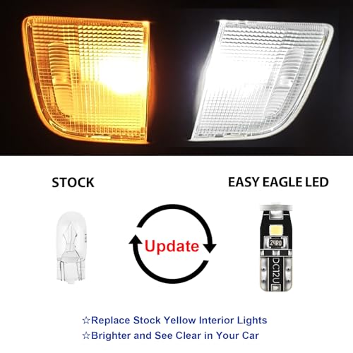 EASY EAGLE LED Interior Car Lights for Toyota-Sequoia-2008-2021: 20 Piece Kit White LED Light Bulbs - Super Bright 6000K + Install Tool