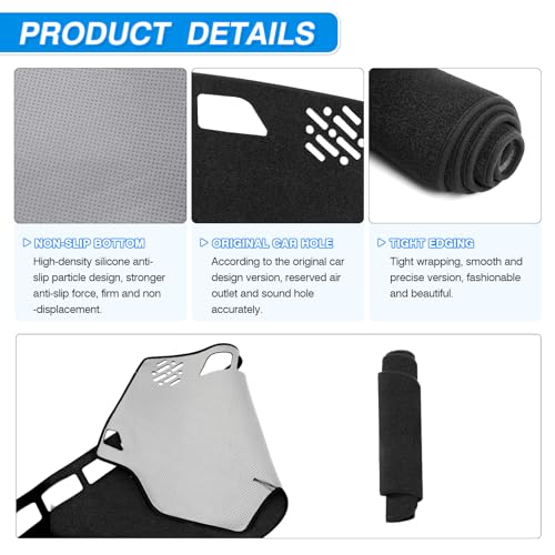 CARTIST Dash Cover for 2005-2009 Subaru Outback Accessories Dashboard Cover Mat Non-Slip Carpet Sunshield Glare UV Rays Protector - color: 05-09 Outback(Black)