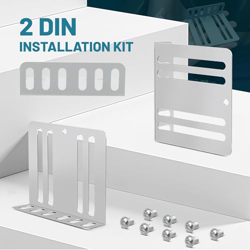 NuIth Double DIN Installation Kit, Universal Fit Metal Radio/DVD Player/Fitting Cage Mounting Bracket, Car Stereo Mounting Frame W/ Screws, 2.8x3x0.9 Inches
