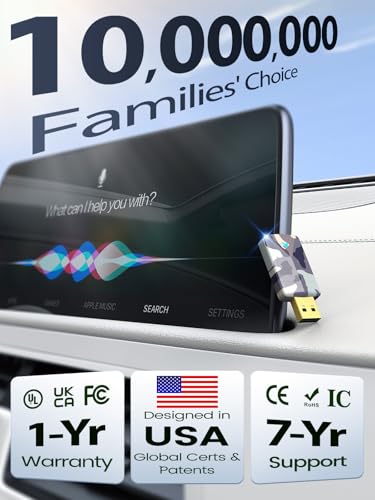 Wireless Android Auto & CarPlay Adapter, Wired to Wireless Blue - color: Blue