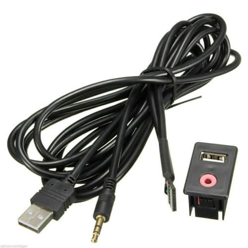 CHICHIYANG Car 3.5mm USB AUX Headphone Male Jack Flush Mount Mounting Adapter Spare Parts for Car/Boat Replacing