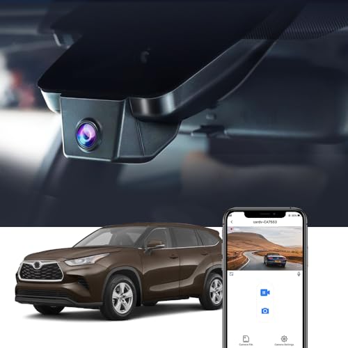 Fitcamx Used 4K Dash Cam Suitable for Toyota Highlander 2020-2026 & Highlander Hybrid (Gen4/UX70), OEM Factory Look, UHD 2160P Video, WiFi & APP, Loop Recording, G-Sensor, Plug & Play, NO SD Card - style: USED: Front 4K Only