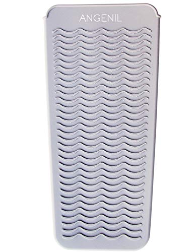 ANGENIL Professional Silicone Heat Resistant Mat Pouch for Hair Straightener, Curling Iron and Flat Iron, Portable Travel Mat and Cover for Hair Styling Tools, Grey - color: Grey