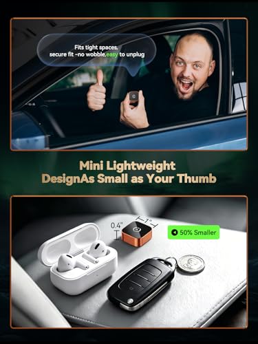 2026 Wireless CarPlay Adapter for iPhone & Android Auto Wireless Adapter – 2-in-1 Car Play Wireless Adapter Dongle, Plug & Play, Fast Stable Low‑Latency Auto Reconnect for OEM Wired CarPlay Systems - color: Orange