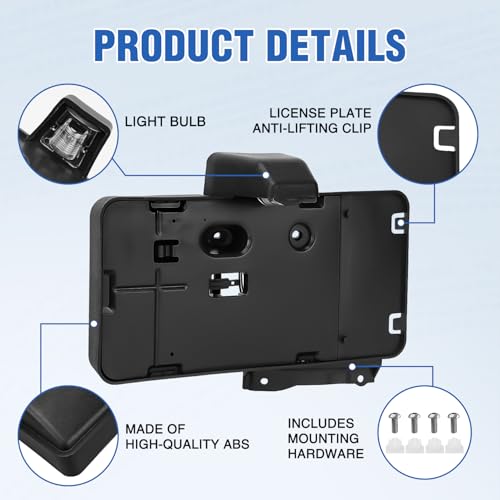 Nilight Rear License Plate Holder with Light for JK JKU 2007-2018 - color: Jeep Wrangler JK 2007-2018