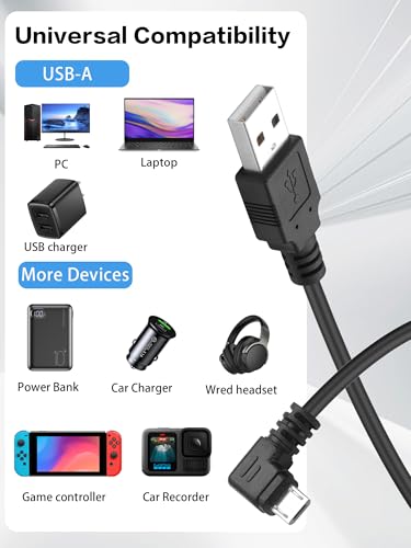 YACSEJAO 9.5inch/0.25m 90 Degree Micro USB Short Cable, 3 Pack, Up Angle - style: Up Angle