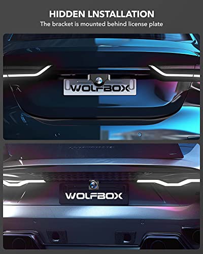 WOLFBOX Reverse Rear Camera License Plate Bracket, Installation Holder for Backup View Camera (Suitable for WOLFBOX Rear Camera of G840H/G890/G850/G840S/G930/G900/G900PRO/G850PRO/G900 Tripro)