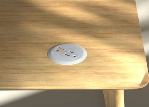 2-inch Small Desktop Power Grommet,PD20W USB-C,6.4ft Cord,White - size: White,6.4 ft Cord