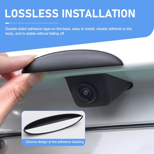 Car Rear View Camera Anti-Rain Cover, Plastic Back Up Camera Shield, Vehicle Reversing Cam Modification Protective Accessory, Universal for Most Cars (Black) - color: Black