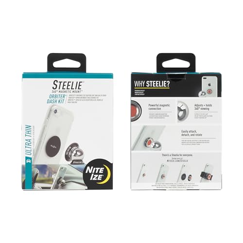Nite Ize Steelie Orbiter Dash Kit - Metal Plate Attaches to Exterior of Charger - Dashboard System with Magnetic Socket, Dash Mount & Metal Plate - Orbiter - style: Orbiter