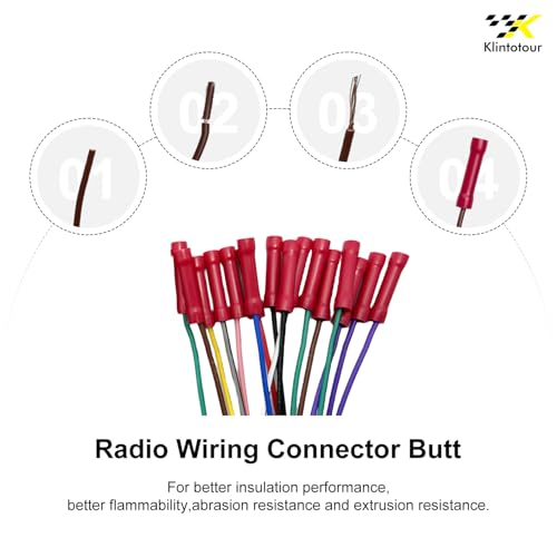 Radio Wiring Harness Adapter Compatible with Universal ISO 8+8Pin, Android Car Stereo Power and Speaker Wire Connector, Fits for Boss Jenson Leadfan Bluetooth Aftermarket Radio