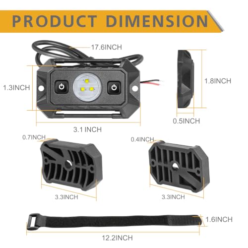 UTV LED Dome Light 12V with Switch, Rfroad Lighting Universal Roll Bar Mount LED White Lights Interior Dome Light for UTV ATV Polaris RZR Can Am Car Golf Cart - color: White