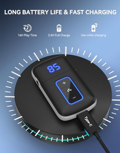 Bluetooth 5.3 AUX Receiver for Car, LED Screen, Noise Cancelling
