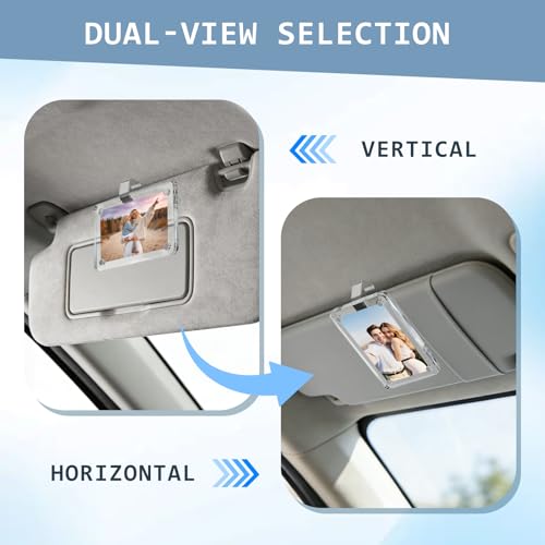 Magnetic Car Picture Holder Car Visor Photo Clip, Clear Acrylic 2Pcs