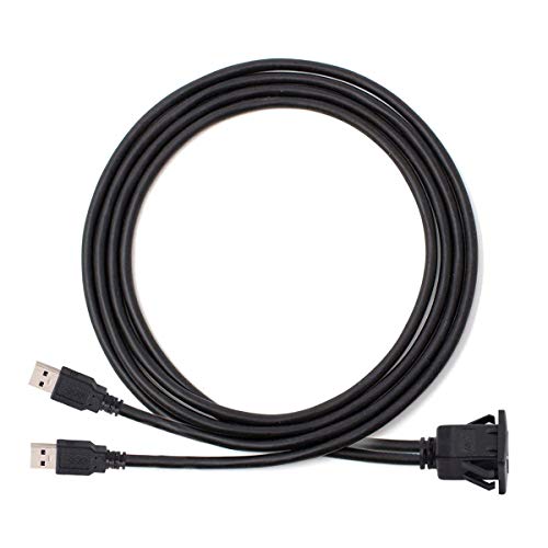 xiwai 1m Waterproof Dual USB 3.0 Extension Latch Mount Car AUX Cable for Dashboard Panel - style: Dual Port Latch Type