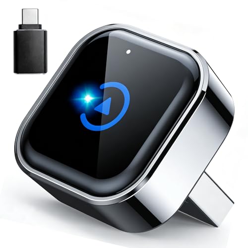 Wireless CarPlay and Android Auto Adapter, Ultra-Compact Aluminum Design with Dual-Band Technology, USB-C/USB-A Compatible for Wired CarPlay Vehicles