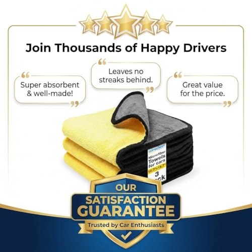 Microfiber Towels for Cars - 15.7" x 15.7" inches, Highly Absorbent Professional Grade Drying Towel Set for Superior Cleaning and Drying Performance - Car Drying & Kitchen Towel - Pack of 3 - size: 15.7" x 15.7" - 3 Pack
