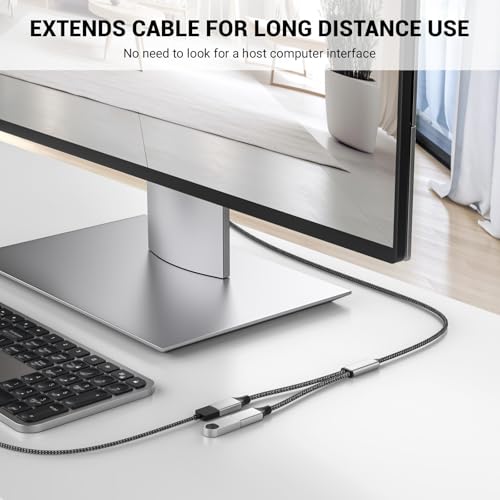 3.3FT USB A Male to 2 Female Y Cable, USB Y Splitter, Silver - color: Silver, size: 3.3FT