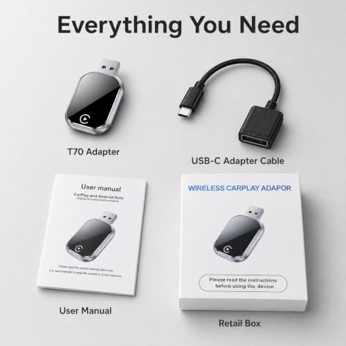 Wireless CarPlay and Android Auto Adapter for Factory Wired Systems,Silver