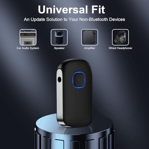 Car Bluetooth Receiver 3.5mm AUX for iPhone 17e 17 Pro Max/16 Plus Pro 15