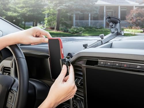 WeatherTech WindshieldFone with Extension - Universal Windshield-Mounted Car Phone Holder - Royal Blue Billet Knobs - color: Royal Blue, size: Extension Arm (7.75 - 15.31 Inches)