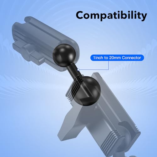 1-Inch B Size Ball to 20mm Ball Adapter – TPU Anti-Slip Converter, Compatible with RAM Mounts 1" B Size Bases - size: 1 inch(25.4mm) to 20mm