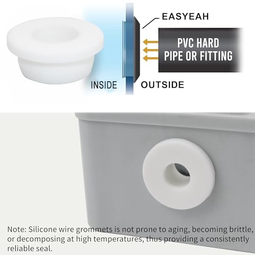 EASYEAH 1" Drill Hole, 5/8" ID Silicone Rubber Grommets for Wiring - color: Black, size: 5/8"ID, 1"DH