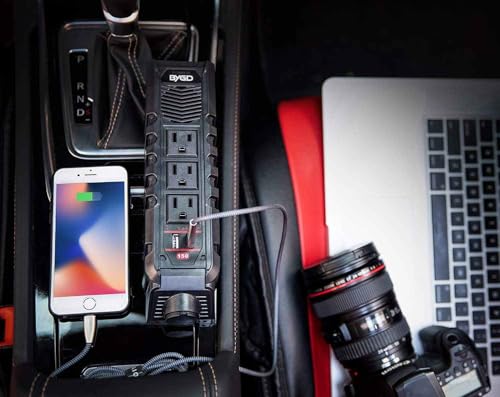 BYGD 150W Car Power Inverter for Vehicles, DC 12V to 110V AC Car Converter - color: 8963BLACK