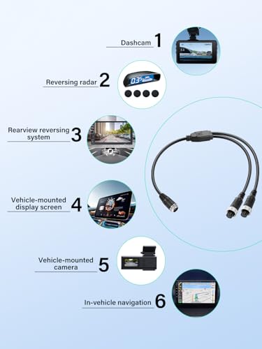 4 Pin Y Splitter Cable,1 Male to 2 Female Aviation Extension Adapter Cable for CCTV Rearview Camera Car Truck Vehicle Backup Monitor-1.31ft