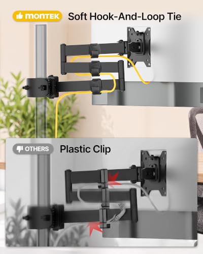 monTEK Long Arm Pole Mount Monitor Arm,17–32" Full Motion,22 lbs, 25" Reach - size: 25" Long Arm