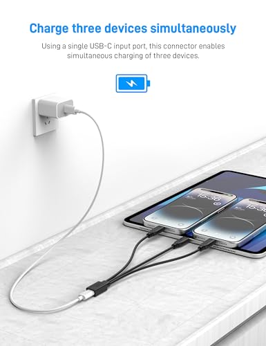 3 in 1 USB C Splitter Charge Cable, Type C Female to 3 Type C Male Charging Cable (Only for Charging, Can't Transmit Data) - style: 1 in 3 out